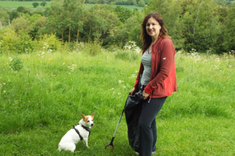 Jane Cooper with Meggie the dog