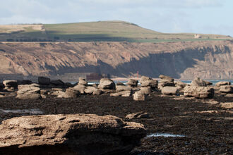 Landscape of cliffs and rocks