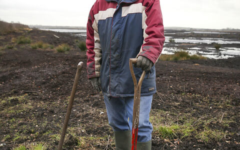 Norman with a shovel