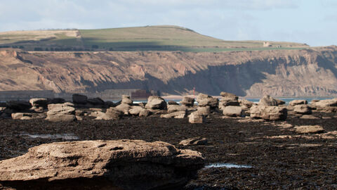 Landscape of cliffs and rocks