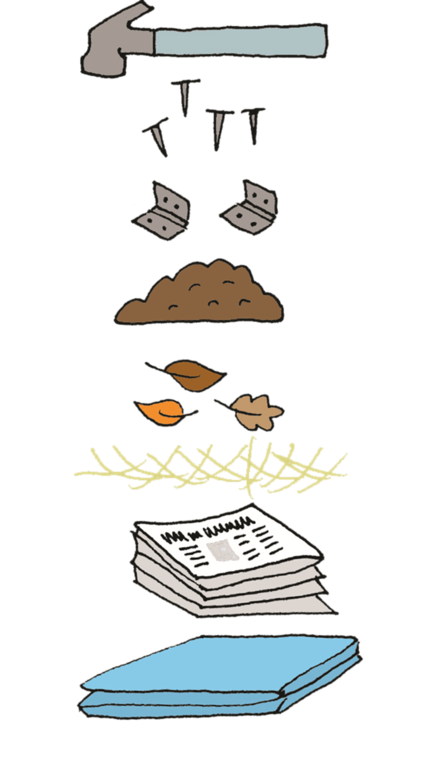 Build a hedgehog house kit list illustrations