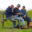 Volunteers enjoying a rare break